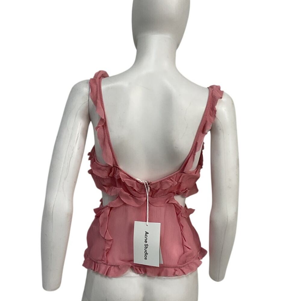 Acne Studios Ruffled Pink Strap Top Size 38 NWT - Picture 2 of 4